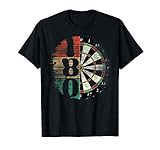 Retro Dartscheibe Dartboard 180 für Dartspieler Dart Herren T-Shirt