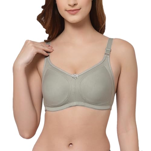 Women's Minimizer Bra Non Padded & Non-Wired Seamless Lingerie Double Layer Cups with Full Coverage