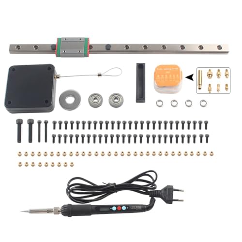 Giuneuow Kit de Prensa, Juego de, Herramienta de Prensa de Inserción, Soldador, Tuerca de Inserción de, Kit Integrado M2-M8 para Impresora 3D, Enchufe Europeo