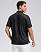 Men's Golf Shirt Short Sleeve Dry Fit Polo Moisture Wicking Print Collared Golf Shirts for Men Casual Lightweight(Golf Clubs Black,L)