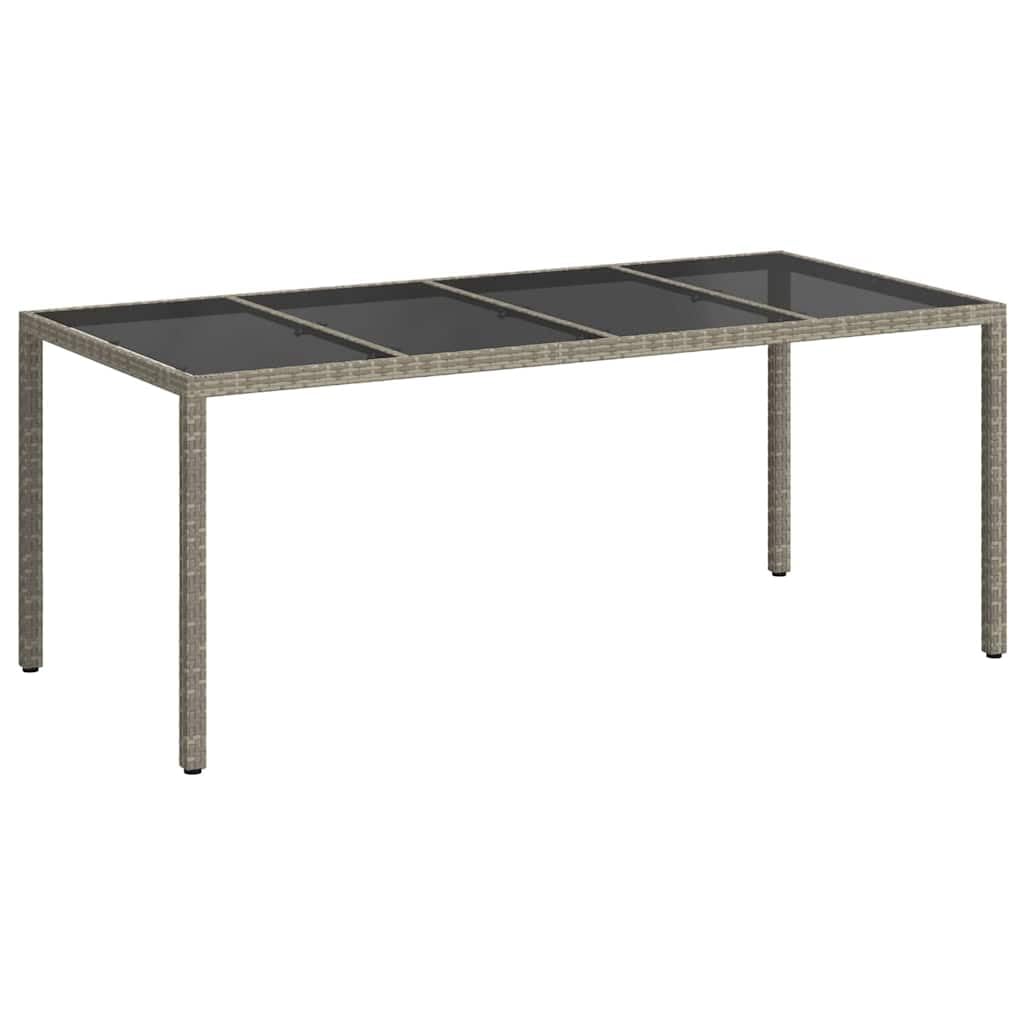 vidaXL Garden Table Grey 190 x 90 x 75 cm Poly Rattan, Outdoor Table, Modern Style, Durable Garden Furniture, Contemporary Dining, Rattan Patio, Terrace Setting