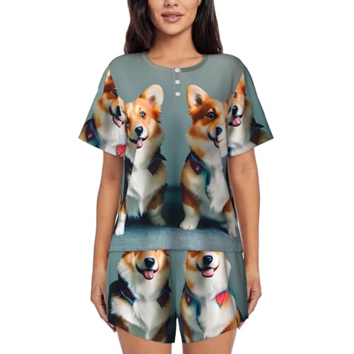 Pijama de corgi para mujer ideal para tardes de descanso y relax en casa