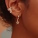 Gold Dangle Drop Hoop Earrings for Women Men Gold Plated Dainty Earrings Hypoallergenic Star Cross Huggie Hoops Jewelry for Everyday Wear