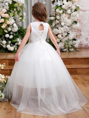 ABAO SISTER Formal Flower Party Pageant Tulle Long Wedding Dresses for Girls4