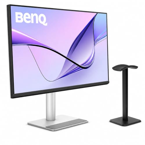 Image of BenQ MA320U 32 inch 4K Monitor for MacBook Pro /Air, Dual USB-C, 90W Power Delivery, Mac Color Match, USB Hub, Brightness & Volume Control, Height /Tilt Stand, P3 Color Gamut, + Desktop Headphone Stand