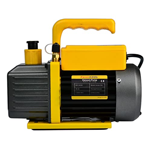 Favorcool Vacuum Pump, Single Stage Hvac Vacuum Pump 3.6 Cfm Rotary Vane Vacuum Pump,1/4 Hp 110V Air Conditioner Refrigerant For R134A R410A R22 Systems, Vacuum Pump Automotive, 300Ml Oil Included #TOP2