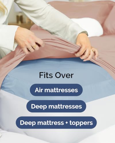 Image of CGK Linens 2 Pack Extra Deep Queen Fitted Sheets - Mauve