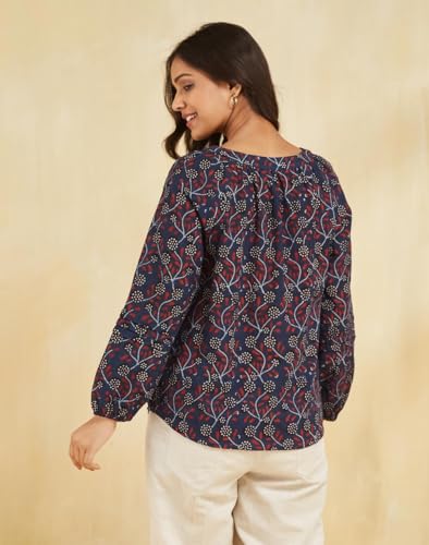 T-shirt rouge Ajrakh en coton doux pour exprimer votre authenticité - 4