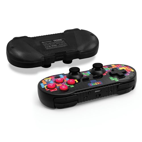 Image of Hyperkin Limited Edition Pixel Art Bluetooth Controller Official Tetris Edition - Officially Licensed - For Nintendo Switch /Oled, PC, Mac, Android, iOS (Tetrimino Stack)