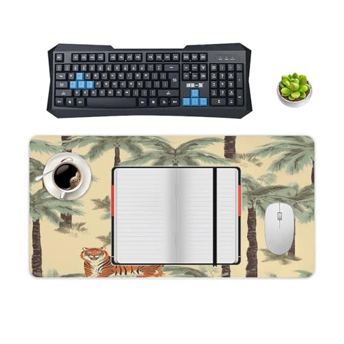 Palm Trees and Tigers Pad para Escritorio, Antideslizante y resistente al agua miniatura 4
