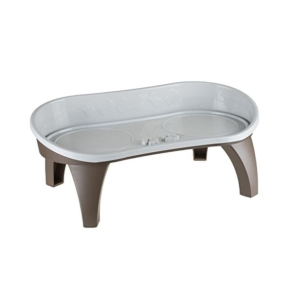 Elevated Pet Feeding Tray with splash guard and non-skid feet 21in x 11in x 8.5in by PETMAKER