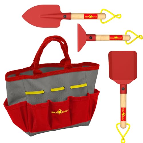 Outils de Jardinage pour Enfants, Wolf Garten design, SGH007-04-W, Rouge x, Jouet Souffleur de Feuilles à Piles avec Effets Sonores et Puissance de Soufflage I Jouet pour Enfants à partir de 3 Ans