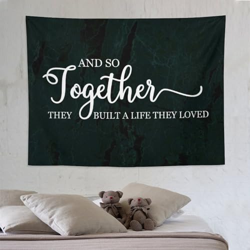 Tapiz estético con frase inspiradora en inglés para renovar la decoración del hogar 7
