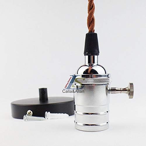 Retro lamp base DIY Light fixture E26 Lamp holder for 110V 220V bulb Vintage decor hanging Lamp for home - (Color: copper)