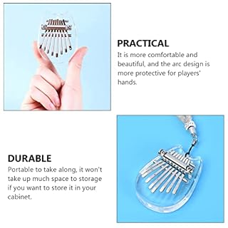 BIENKA Mini Kalimba 8 Touches Pouce Piano avec Lanière Acrylique Clair Doigt Piano Mbira Portable Africain Instrument De… – Image 3