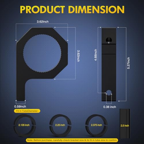 Image of Nilight 2PCS Roll Bar Clamps Mounting Brackets LED Light Mount Clamps Tube Light Mounts Fit on 2.135 inch 2.25 inch 2.375 inch 2.5 inch Bull Bars Roof Racks Roll Cages for ATV UTV Truck