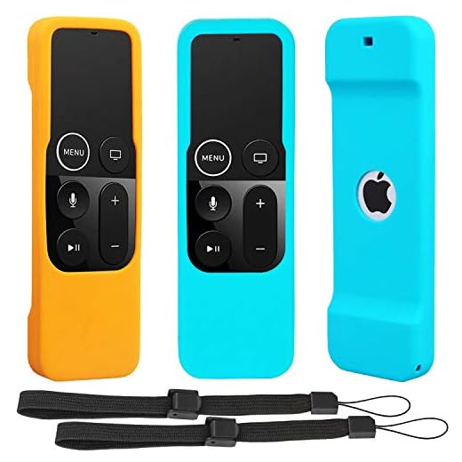Remote Sleeve Case Compatible with Apple TV 4K 4th Generation Remote Control, Pinowu Silicone Lightweight Shockproof Skin Case forTV 4K Siri Remote Control (2pcs:Orange and Turquoise)