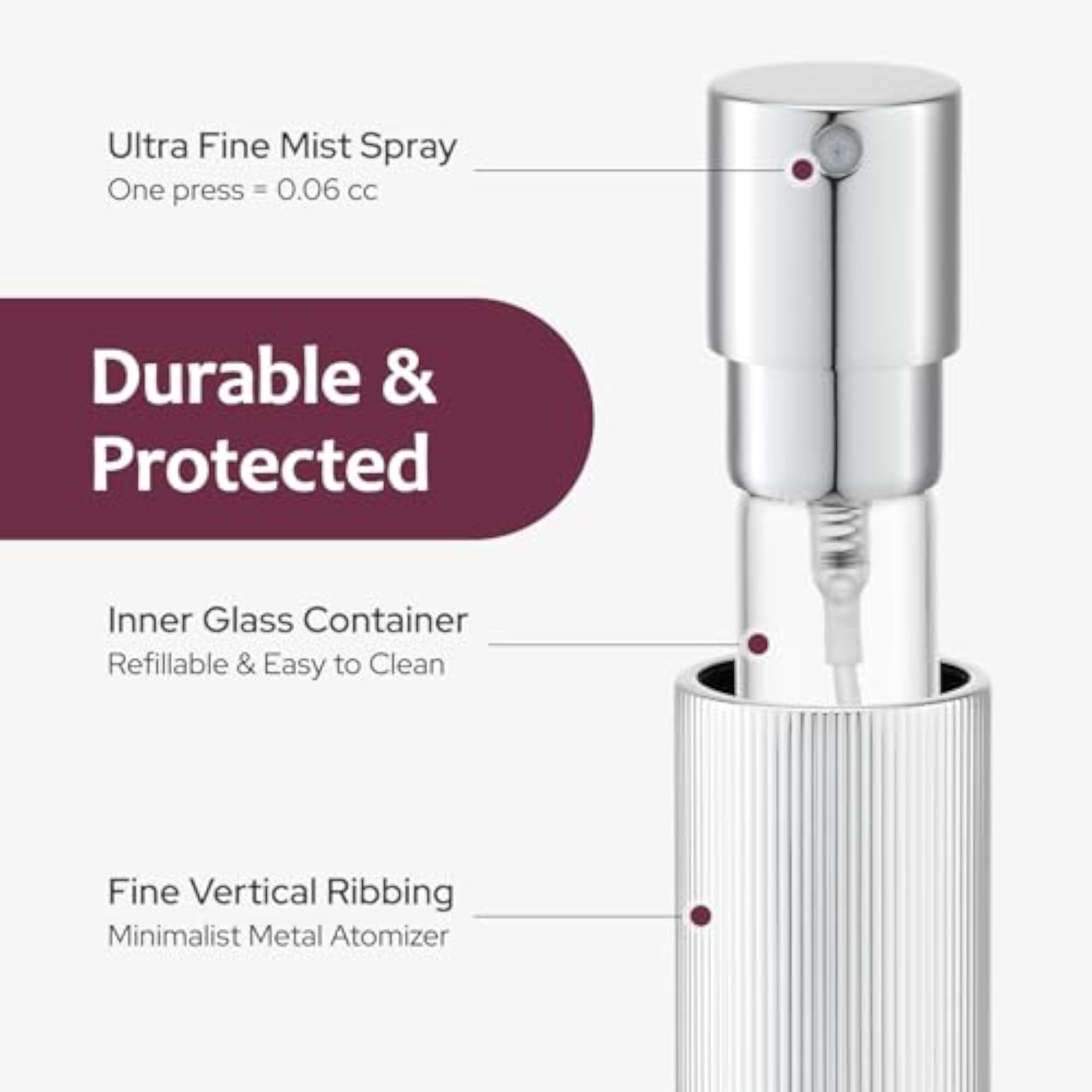 Perfume Travel Refillable Bottle, 8ML, Grey