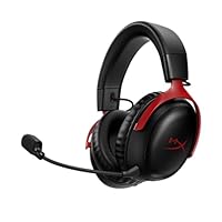 Headset Wireless HyperX Cloud III - Gamer para PC, PS5, PS4, Bateria de até 120h, 2,4 GHz, Drivers 53mm, Espuma Viscoelástica, Estrutura Durável, Microfone 10mm, Vermelho e Preto (77Z46AA)