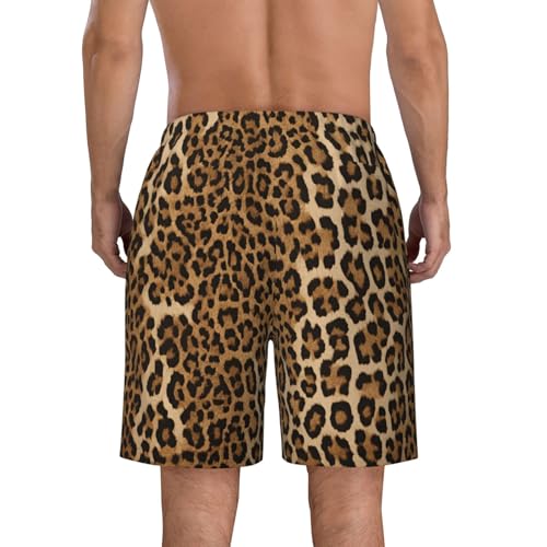 Leopard Print Print Men's Beach Pants Lightweight Quick-Dry Swim Pants with Mesh Lining for Men4