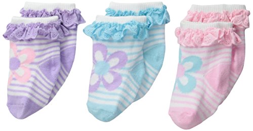 Jefferies Socks Baby-Girls Newborn Eyelet 3 Pair Pack Socks