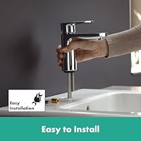 hansgrohe Vernis Blend - Waschtischarmatur mit Zugstangen-Ablauf, Wasserhahn Bad mit Auslauf Höhe 70 mm, Mischbatterie Waschbecken wassersparend (EcoSmart), Chrom – Ansicht 8