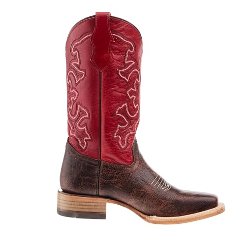 Corral Brown And red Square Toe Boots4