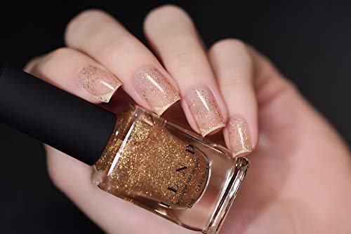 Image of ILNP Karma - Gold Flake Top Coat Nail Polish