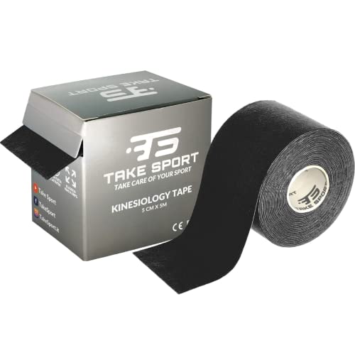 TS TAKE SPORT Kinesio Tape, Nastro Kinesiologico Elastico 5x5m, 95% Cotone 5% Spandex, per Taping Kinesiologico e Neuromuscolare, 1 Rotolo, Resistente ad Acqua e Sudore
