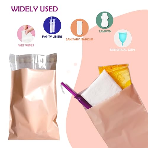 Sanitary Napkin Disposal Bags, 200 Pcs Disposable Sanitary Bag with Self-sealing Seals for Women, Personal Feminine Hygiene Disposal Bags - Thumbnail 3