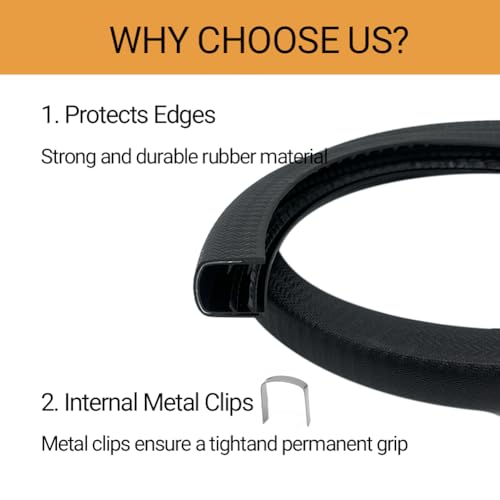 Image of U-Shape Edge Banding - Fits 1 /2 inch Edge, Rubber Trim for Sharp /Rough Surfaces, Veneer, Sheet Metal, Tables, Cars, Trucks, Boats & More - 5FT