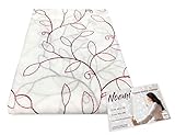 Paire de rideaux « Noemi bordeaux » de 60 x 150 cm ou de 60 x 240 cm, emballé déjà prêt à l'emploi, réalisé en tissu bouclé avec fil brodé sur le bordeaux.