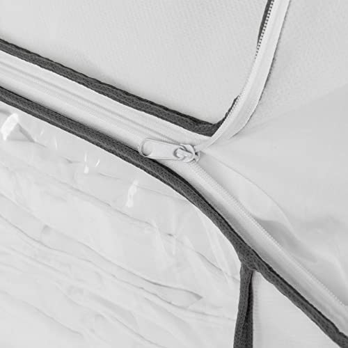 Compactor LIFE Aufbewahrungstasche für Bettdecken 68,5x58,5x25,5 cm - Weiß - Große Tasche mit Reißverschluss für Decken, Kissen, Bettwäsche - Fester Textilbeutel - Modell RAN633