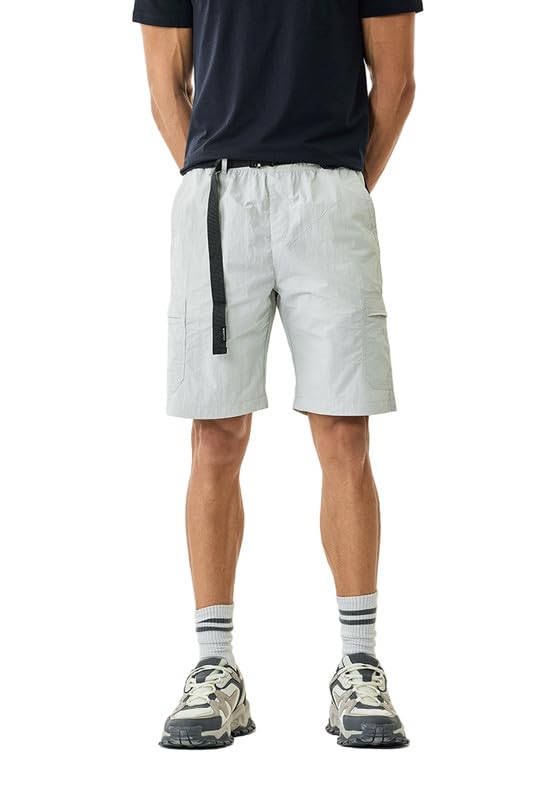 Image of SNITCH Men Casual Shorts | Regular Fit Mid Rise Solid Design | Lightweight 100% Nylon with Smooth Texture & Utility Pockets for Summer & Casual Wear