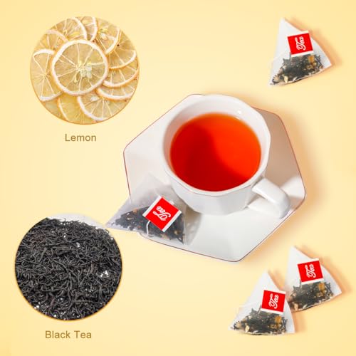 Farwix Premium Loose Leaf Black Tea With Real Dried Lemon Infusion - 30 Unbleached Tea Bags (3G/Bag) For Hot Or Iced Tea Delights | Gourmet Citrus Tea Experience With Natural Ingredients thumb #1