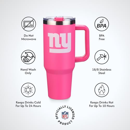 Image of The Memory Company Officially Licensed NFL - New York Giants 40oz Pink Game Day Tumbler with Team Logo