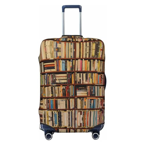 Neat Bookshelf Print Luggage Suitcase Cover Protector Luggage Washable Covers With Concealed Zipper