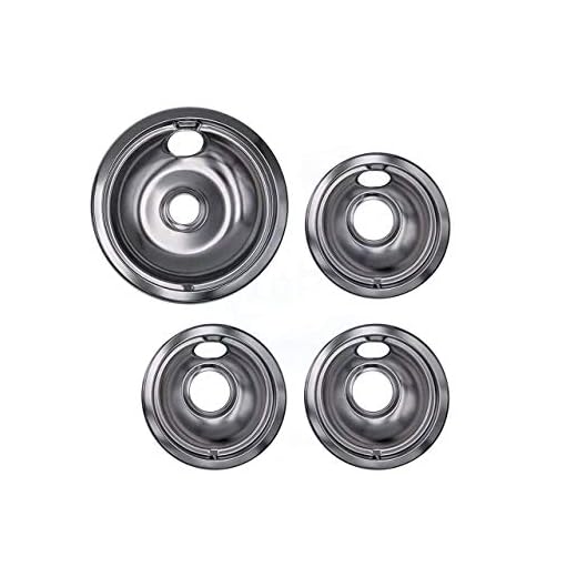 UPGRADED Lifetime Appliance Ultra Durable W10196405, W10196406 Chrome Drip Pans Replacement Compatible with Range Kleen 10124XZ - 3 x Small 6" + 1 x Large 8" Drip Pan