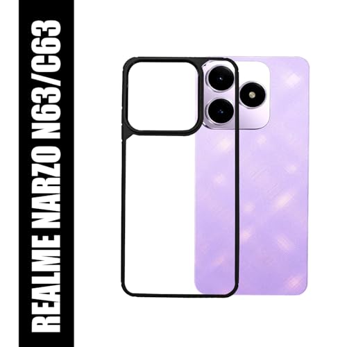 Image of AIBEX Crystal Clear Back Case Compatible with Realme C63 / Realme Narzo N63 Back Cover Case | 360 Degree Protection | Shock Proof Design | Transparent Back Cover (PC & TPU, Black Bumper)