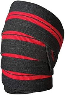 Harbinger Red Line 78-Inch Knee Wraps for Weightlifting (Pair) , Black
