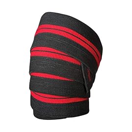 Harbinger Red Line 78-Inch Knee Wraps for Weightlifting (Pair)