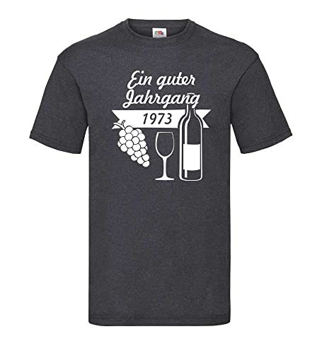 T-shirt homme 1973 gris foncé en taille XXXL confortable au quotidien