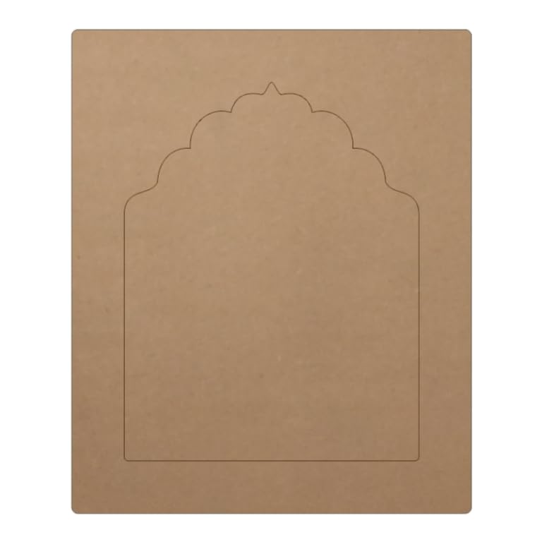 MDF Wall Art Plain Jharokha for Acrylic Painting, Mirror Work, Mandala, Lippan and other Traditional Indian Art Themes. Decorative 2 Layer ready to use base and cutout by Craftalay-image-0