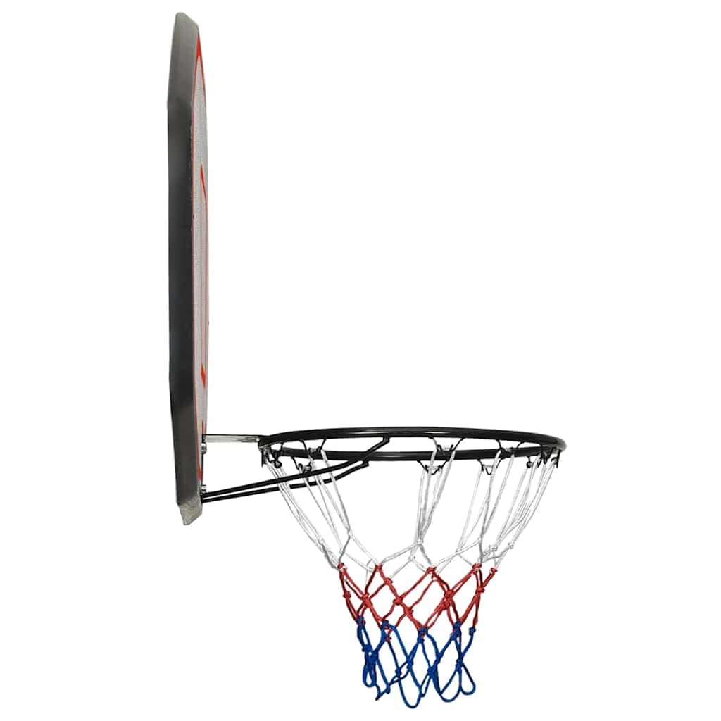 Canasta de baloncesto 109 x 71 cm para montaje en pared, tabla de baloncesto con anillo de acero y red de nailon para exterior e interior, incluye material de montaje