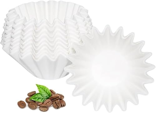 50 Count Disposable Basket Coffee Filter Paper,Coffee Filter Paper Bowl Shape 1-2 Cup for