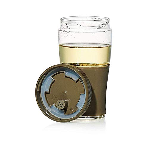 Luminarch Jar to Go - Portable Drinking Glass Bottles, Transportable Direct Drink Jar Bottles, Stylish Mason Jar Bottles, Glass Jars, Leak-Proof - Image 4 thumbnail
