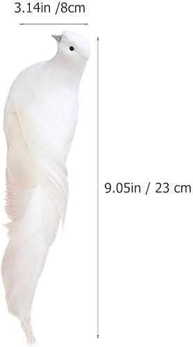 Miniatura 7 de PRETYZOOM 2 piezas de adornos de Navidad de pájaros, paloma de la paz artificial con clips, adornos de árbol de fiesta de boda de Navidad,