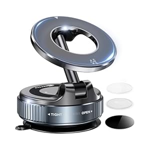 Vacuum Magnetic Phone Holders for Your Car 2026 Suction Cup Phone Mount with Washable Nano Gel Pads 360° Adjustable Phone Mount,Travel Gifts, Car Phone Holder for Smartphone Car/Gym/Mirror