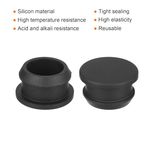 Image of MECCANIXITY Silicone Snap in Locking Hole Plugs,Rubber Panel Seal Cover Flush Type Panel Round for Kitchen Rubber Bulkheads Waterproof Sealing Plugs 19mm /0.75 Inch Diameter Black,Pack of 4