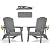 nevilywood Folding Adirondack Chair - Extended Ergonomic Backrest, Cup Holder - Easy Assembly - Durable HDPE Plastic, Weather Resistant & Maintenance-Free - Lawn, Patio, Deck Supports 400lbs Grey
